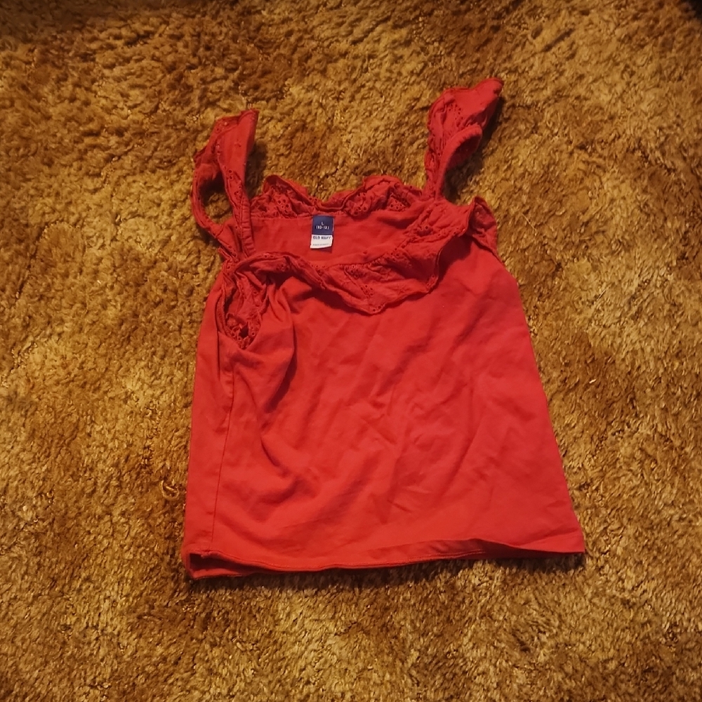 Old Navy Red Lace-Trim Girls Tank Top